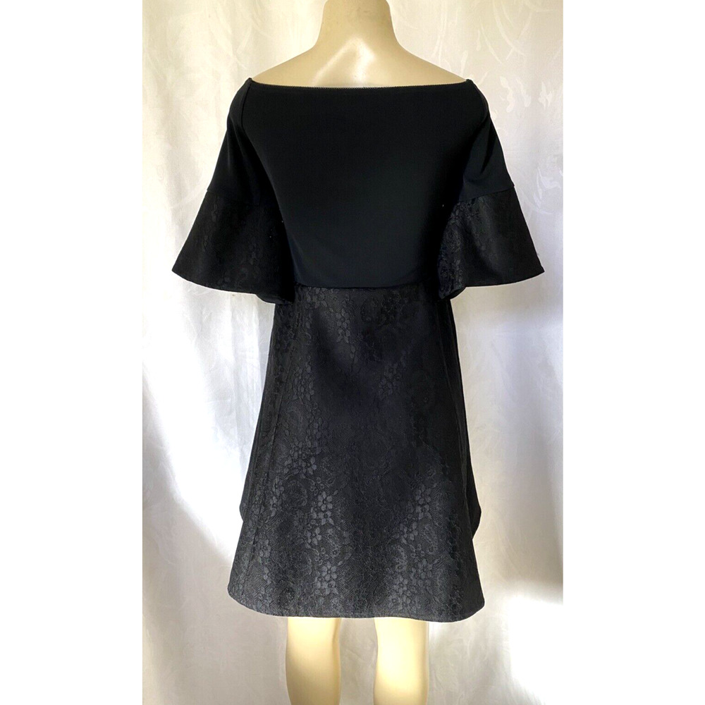 Anne Fontaine EVAELLE DRESS LACE OVER NEOPRENE Fit FLARE Boat Black 40 6… - Picture 4 of 8